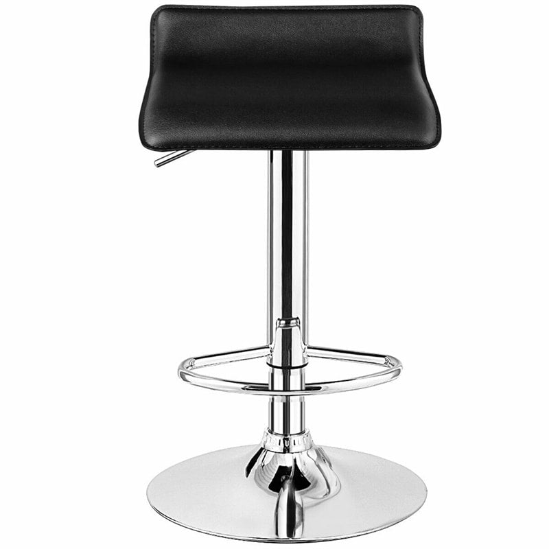 Modern Swivel Bar Stools Set of 2, Adjustable Height PU Leather Backless Counter Stools Kitchen Dining Chairs for Home, Restaurant, Bar