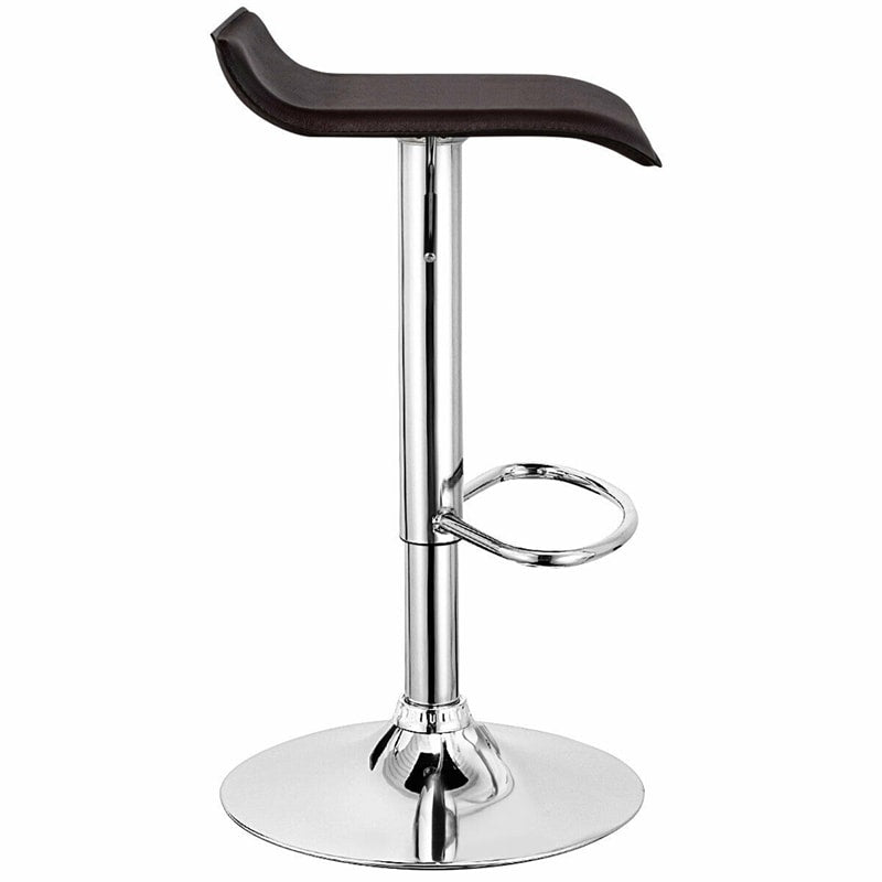 Modern Swivel Bar Stools Set of 2, Adjustable Height PU Leather Backless Counter Stools Kitchen Dining Chairs for Home, Restaurant, Bar