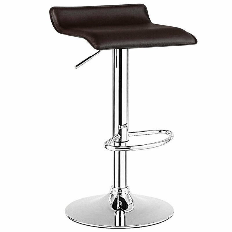 Modern Swivel Bar Stools Set of 2, Adjustable Height PU Leather Backless Counter Stools Kitchen Dining Chairs for Home, Restaurant, Bar