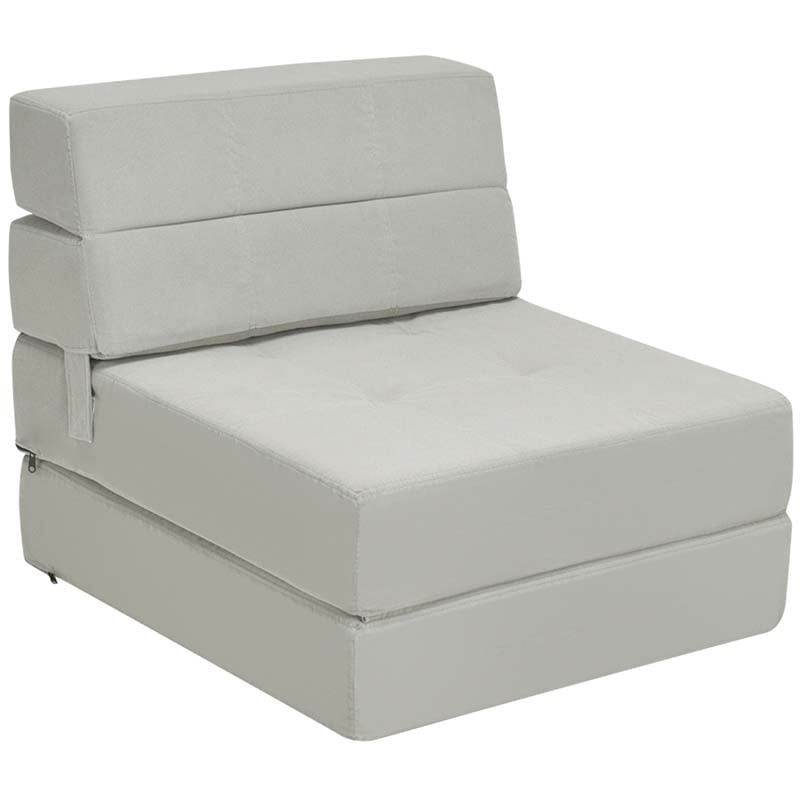 Triple Fold Down Sofa Bed, 3-in-1 Convertible Floor Couch Sleeper with Removable Cover, Padded Foam Guest Futon Lounger Chair for Living Room