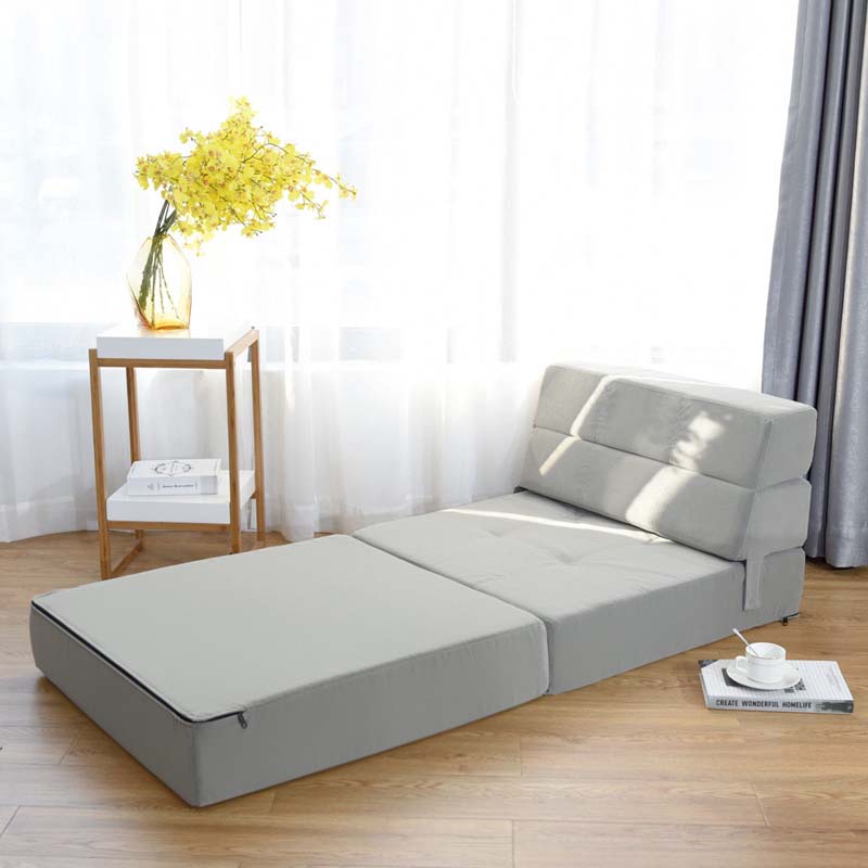 Triple Fold Down Sofa Bed 3-in-1 Convertible Floor Couch Sleeper