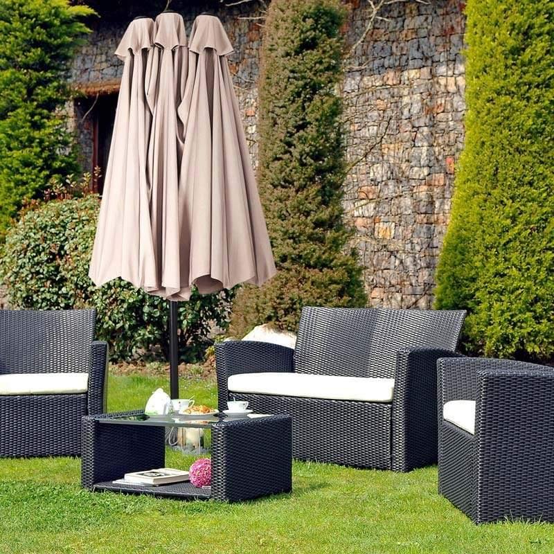 15FT Double-Sided Outdoor Patio Umbrella with Crank, Extra Large 12 Ribs Steel Market Umbrella for Poolside, Deck & Backyard