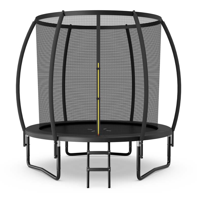 8/10/12FT ASTM Approved Outdoor Large Recreational Trampoline with Ladder & Enclosure Net Safety Pad