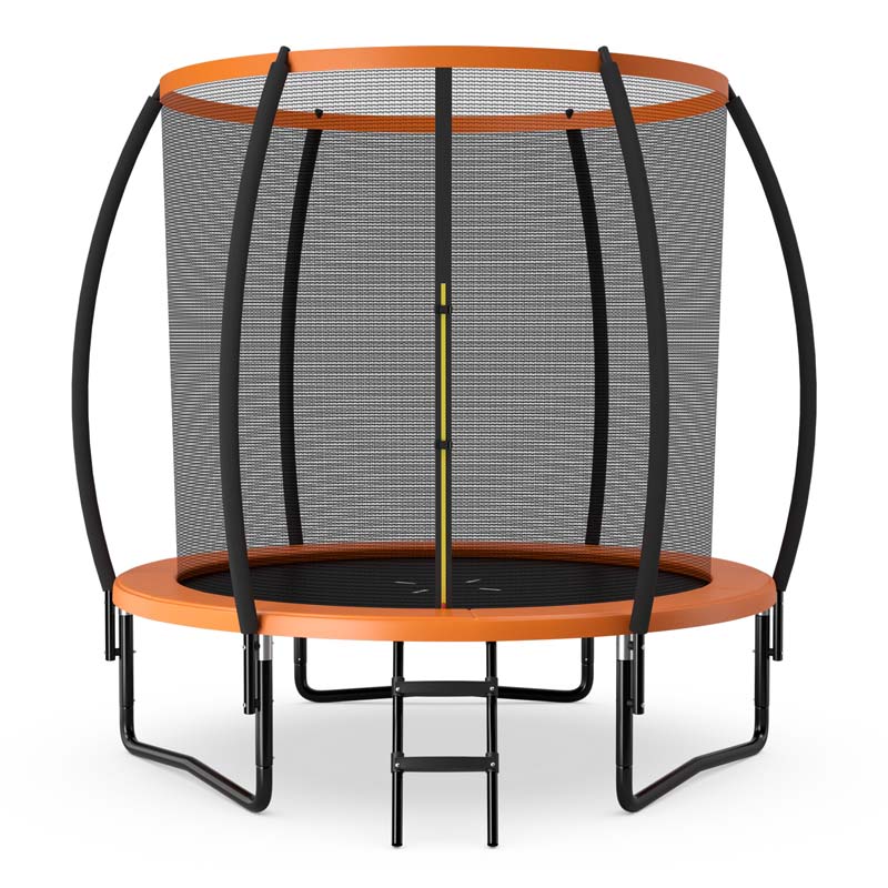 8/10/12FT ASTM Approved Outdoor Large Recreational Trampoline with Ladder & Enclosure Net Safety Pad