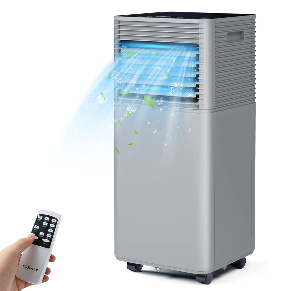 10000 BTU 3-in-1 Portable Air Conditioner Air Cooler Fan Dehumidifier with 4 Modes & 2 Speeds, Remote Control