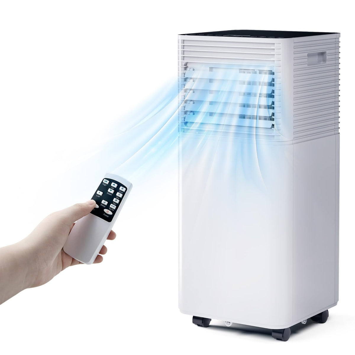 10000 BTU 3-in-1 Portable Air Conditioner Air Cooler Fan Dehumidifier with 4 Modes & 2 Speeds, Remote Control