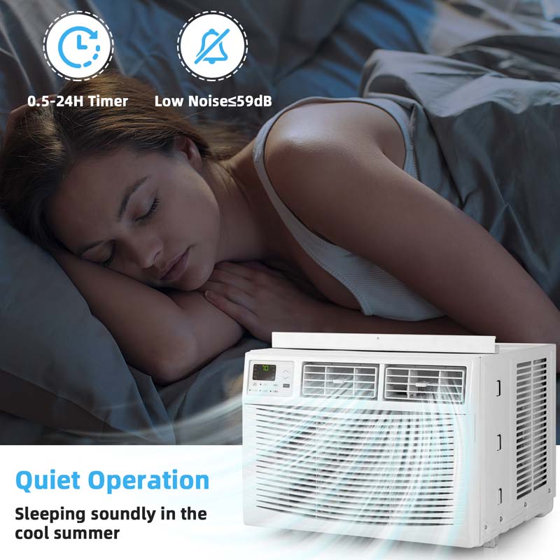 10000 BTU Quiet Window Air Conditioner with Remote & ECO Mode, Energy Star Certified 3-in-1 Window AC Unit with Dehumidifier