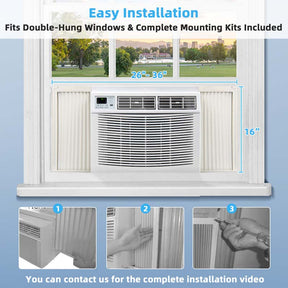 10000 BTU Quiet Window Air Conditioner with Remote & ECO Mode, Energy Star Certified 3-in-1 Window AC Unit with Dehumidifier