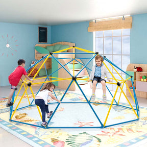 10 FT Geometric Dome Climber with Swing, Upgrade Jungle Gym Monkey Bar for Backyard, Outdoor Climbing Toys for Toddlers