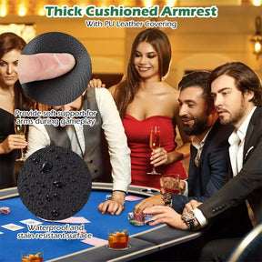 10-Player Triple-Fold Poker Table Top Portable Padded Oval Topper | Eletriclife