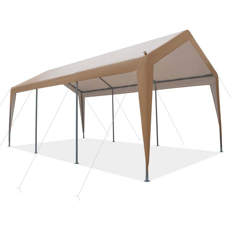 10 x 20 FT Heavy-Duty Steel Frame Carport Portable Garage Tent, All-Season Outdoor SUV Truck Car Canopy Boat Shelter