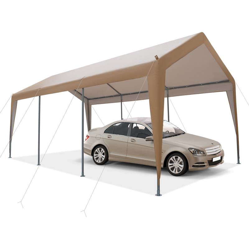 10 x 20 FT Heavy-Duty Steel Frame Carport Portable Garage Tent, All-Season Outdoor SUV Truck Car Canopy Boat Shelter