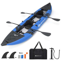 2-Person Inflatable Kayak Set with 2 Aluminium Oars & Repair Kit, 12.5Ft 507lbs Portable Fishing Touring Kayaks for Adults