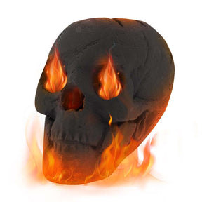 Halloween Fire Pit Skull Ceramic, Fireproof Human Skull Fire Pit Stones, Reusable Fire Pit Skull Shaped Halloween Decoration