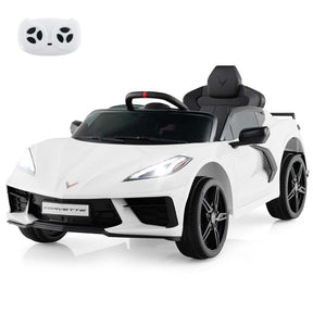 12V Licensed Chevrolet Corvette C8 Kids Ride On Car, Electric Toy Car with Remote Control, 4-Wheel Spring Suspension