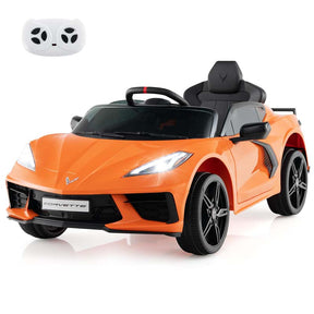 12V Licensed Chevrolet Corvette C8 Kids Ride On Car, Electric Toy Car with Remote Control, 4-Wheel Spring Suspension