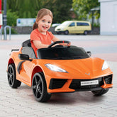 12V Licensed Chevrolet Corvette C8 Kids Ride On Car, Electric Toy Car with Remote Control, 4-Wheel Spring Suspension