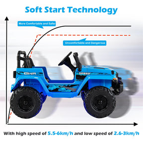Kids Ride on Jeep Truck 12V Battery Powered Electric Vehicle with 2.4G Remote Control