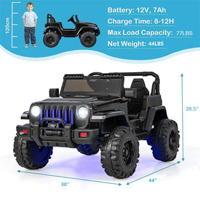 Kids Ride on Jeep Truck 12V Battery Powered Electric Vehicle with 2.4G Remote Control