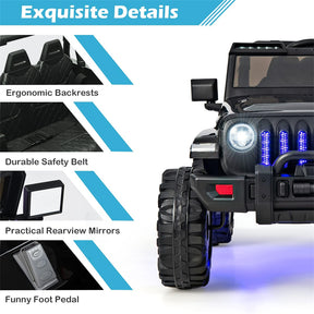 Kids Ride on Jeep Truck 12V Battery Powered Electric Vehicle with 2.4G Remote Control