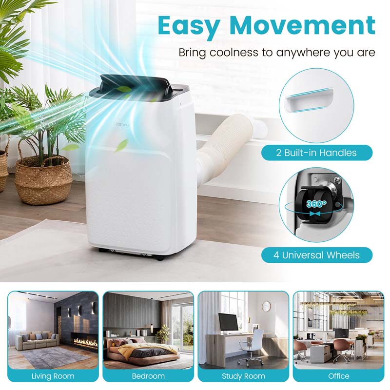 13000 BTU Smart WiFi Portable Air Conditioner, 4-in-1 Stand up AC Unit, Dehumidifier, Heater & Fan for Rooms up to 600 Sq.ft