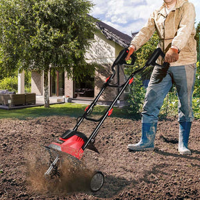 14/17-Inch Electric Tiller Cultivator, Powerful Tillers w/9-Inch Tilling Depth, 4/6 Tines, Rototillers Tool for Garden Lawn Soil Digging