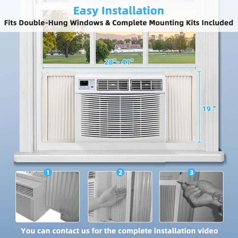 15000 BTU Quiet Window Air Conditioner with Remote & ECO Mode, Energy Star Certified 3-in-1 Window AC Unit with Dehumidifier