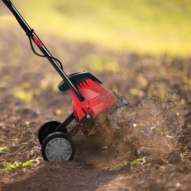 14/17-Inch Electric Tiller Cultivator, Powerful Tillers w/9-Inch Tilling Depth, 4/6 Tines, Rototillers Tool for Garden Lawn Soil Digging