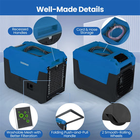 140 Pints Commercial Dehumidifier with Pump & Drain Hose, Portable Industrial Dehumidifier for 1800 Sq.Ft, Basements, Water Damage, Job Sites