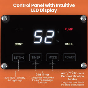 140 Pints Commercial Dehumidifier with Pump & Drain Hose, Portable Industrial Dehumidifier for 1800 Sq.Ft, Basements, Water Damage, Job Sites