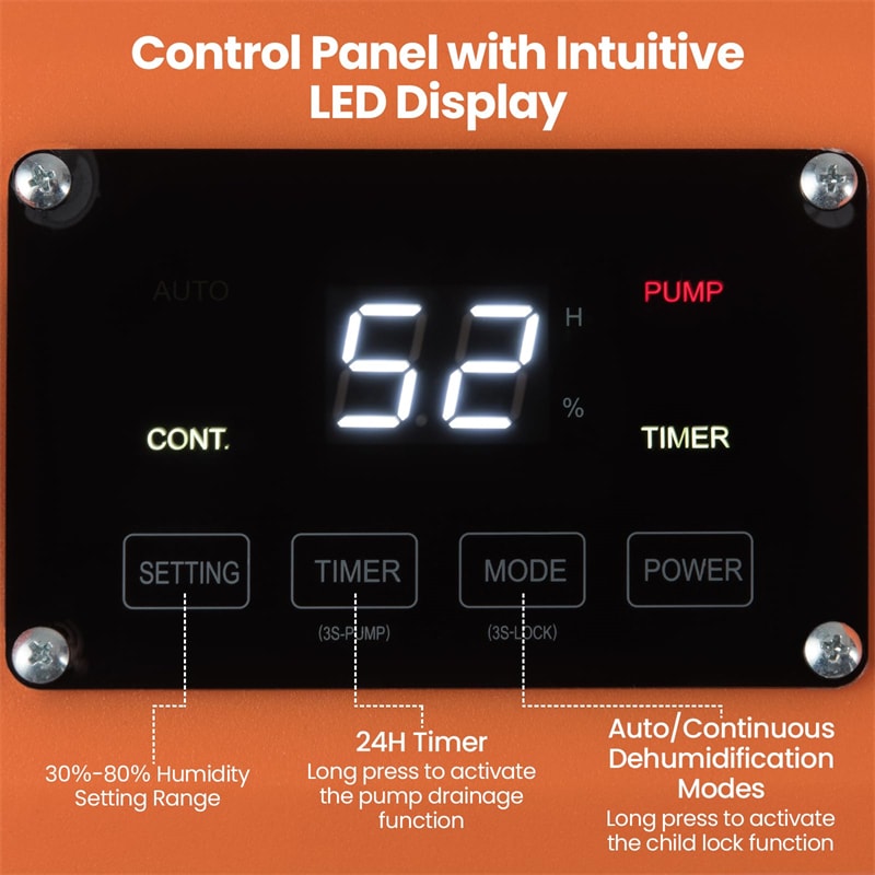 140 Pints Commercial Dehumidifier with Pump & Drain Hose, Portable Industrial Dehumidifier for 1800 Sq.Ft, Basements, Water Damage, Job Sites