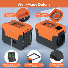 140 Pints Commercial Dehumidifier with Pump & Drain Hose, Portable Industrial Dehumidifier for 1800 Sq.Ft, Basements, Water Damage, Job Sites