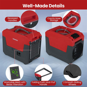 140 Pints Commercial Dehumidifier with Pump & Drain Hose, Portable Industrial Dehumidifier for 1800 Sq.Ft, Basements, Water Damage, Job Sites