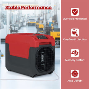 140 Pints Commercial Dehumidifier with Pump & Drain Hose, Portable Industrial Dehumidifier for 1800 Sq.Ft, Basements, Water Damage, Job Sites