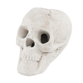 Halloween Fire Pit Skull Ceramic, Fireproof Human Skull Fire Pit Stones, Reusable Fire Pit Skull Shaped Halloween Decoration