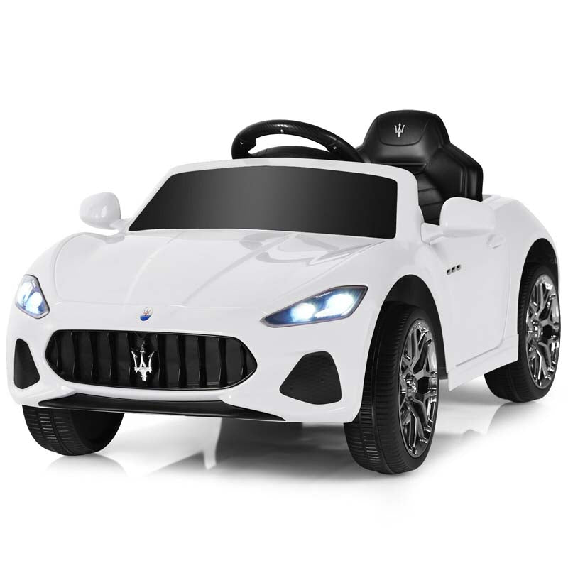 4-Wheel Licensed Maserati Kids Ride On Car, 12V Battery Powered Electric Toy Car with Parent Remote Control, Lights, Horn, Music