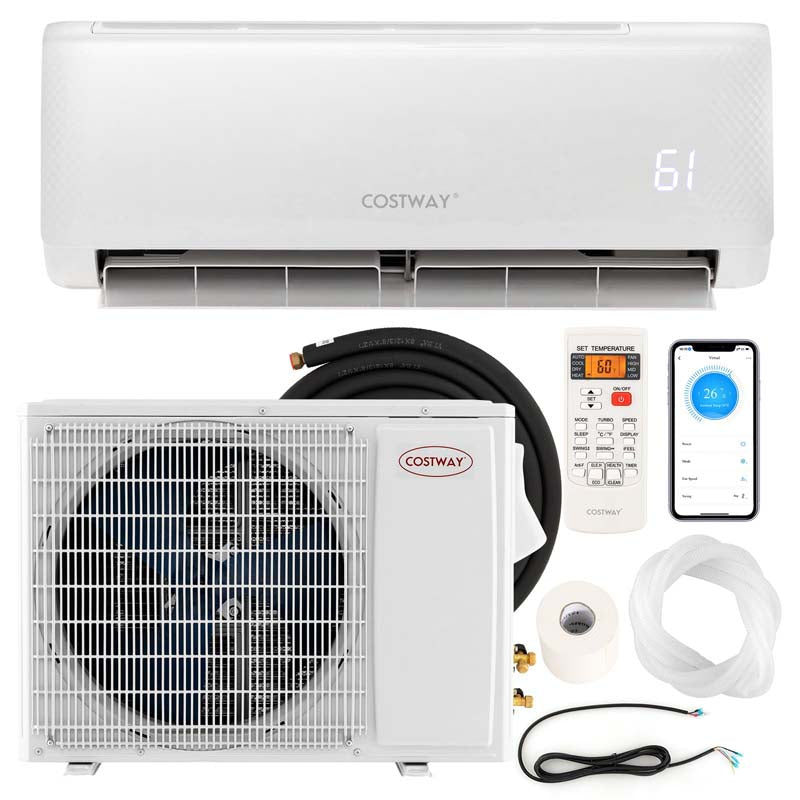 24000 BTU 21 SEER2 Wifi Enabled Mini Split Air Conditioner with 2 Ton Heat Pump, 208-230V Wall-Mounted AC Unit with Ductless Inverter System