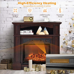 23" Electric Fireplace Insert, 1400W Recessed Fireplace Heater with 3 LED Realistic Flame Effects, Remote Control, 6H Timer
