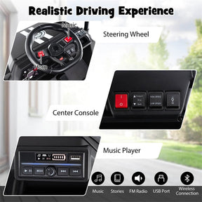 24V 4WD 2-Seater Kids Golf Cart with Sun Shade, Storage Trunk & Remote Control, LED Lights, Electric Ride on Toy Car for Boys Girls Ages 3+