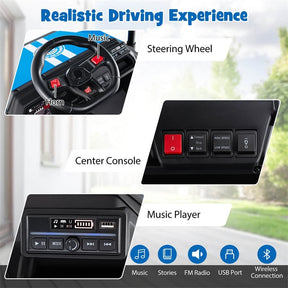 24V 4WD 2-Seater Kids Golf Cart with Sun Shade, Storage Trunk & Remote Control, LED Lights, Electric Ride on Toy Car for Boys Girls Ages 3+