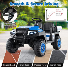 24V 4WD 2-Seater Kids Golf Cart with Sun Shade, Storage Trunk & Remote Control, LED Lights, Electric Ride on Toy Car for Boys Girls Ages 3+