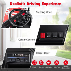 24V 4WD 2-Seater Kids Golf Cart with Sun Shade, Storage Trunk & Remote Control, LED Lights, Electric Ride on Toy Car for Boys Girls Ages 3+