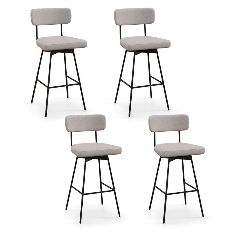 Swivel Bar Stools Set of 2, 29" Upholstered Bar Height Chairs with Back, Heavy-Duty Metal Legs & Footrest for Kitchen Island, Home Bar