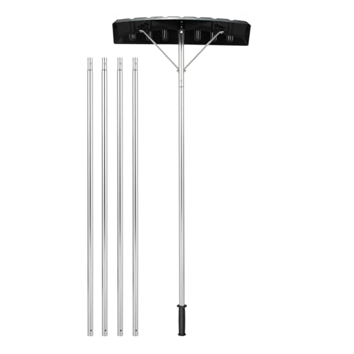 Snow Roof Rake, 4.8-20 FT Aluminum Roof Rakes for Snow Removal with 25” Blade, Extendable Pole, Anti-Slip Handle, Snow Removal Tool, Snow Rake for Leaves, Debris, Rooftop, Car Roof