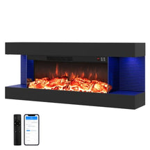 18"/26"/36"/46" 3-Sided Wall Mount Electric Fireplace w/ 32"/40"/50"/60" Floating Mantel