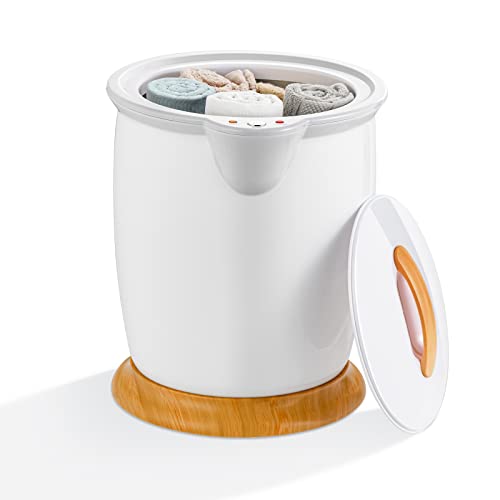 Towel Warmer Bucket, 20 L/5.3 Gallons Large Capacity Towel Warmer Barrel w/ Fragrance Holder, Auto Shut off, Hot Towel Heater for 2 Oversized 40" x 70" Oversized Towels, Bathrobes, Blankets, White/Gray