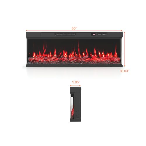 24/40/50/60 Inch 3-Sided Built-in Electric Fireplace Insert