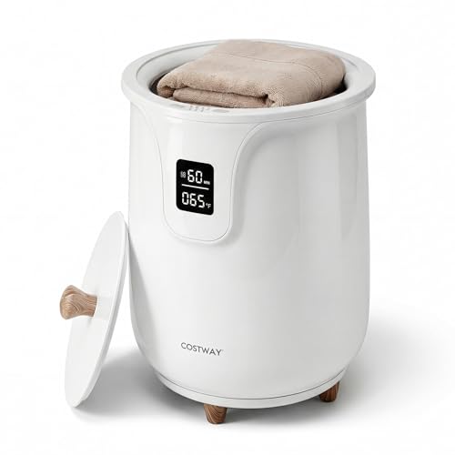 Bathroom Towel Warmer, 20L Electric Hot Towel Bucket with 3 Heat Settings, Timer, Auto Shut Off Safety Function, Towel Heater for 2 Oversized Towels, White