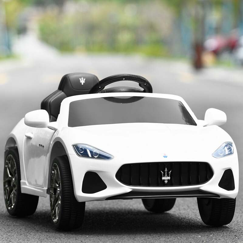 4-Wheel Licensed Maserati Kids Ride On Car, 12V Battery Powered Electric Toy Car with Parent Remote Control, Lights, Horn, Music