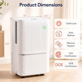 2500 Sq.Ft/15㎡ Dehumidifier for Base, 32 Pints/15 L